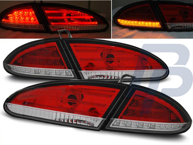 SEAT LEON 06.05-09 RED WHITE LED TAILLIGHTS - 2