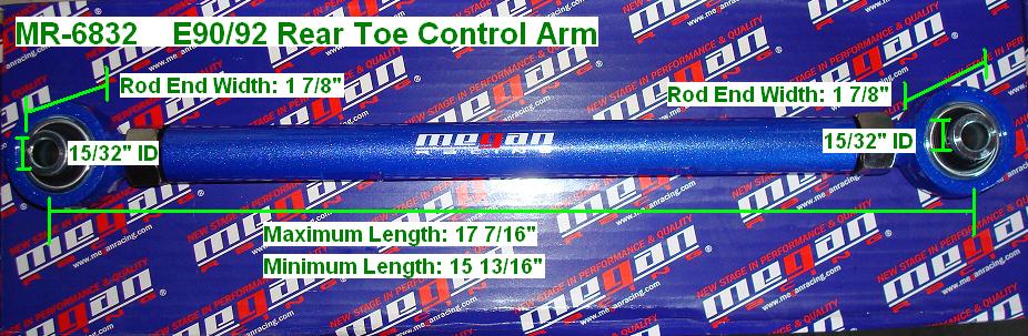 BMW 1 E82/88 11+ REAR TOE CONTROL ARMS MEGAN RACING - 2