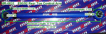 BMW 1 E82/88 11+ REAR TOE CONTROL ARMS MEGAN RACING
