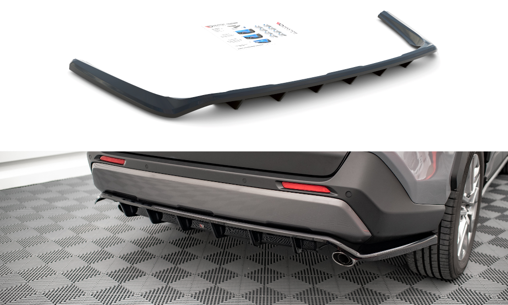 Central Rear Splitter (Vertical Bars) Toyota RAV4 MK5 (2019-)