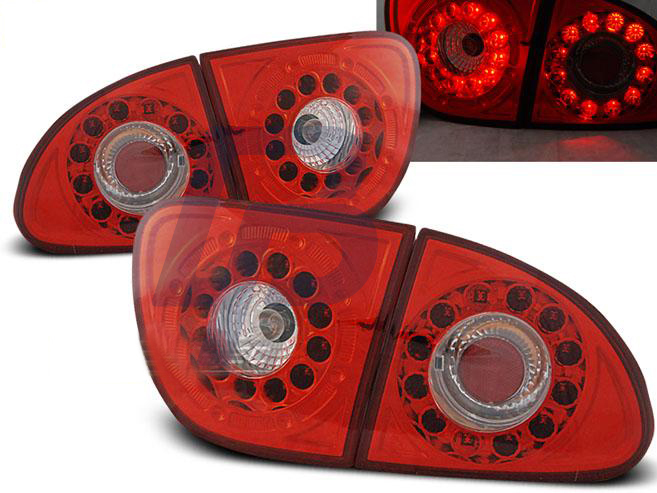 SEAT LEON 04.99-08.04 RED WHITE LED TAILLIGHTS - 3