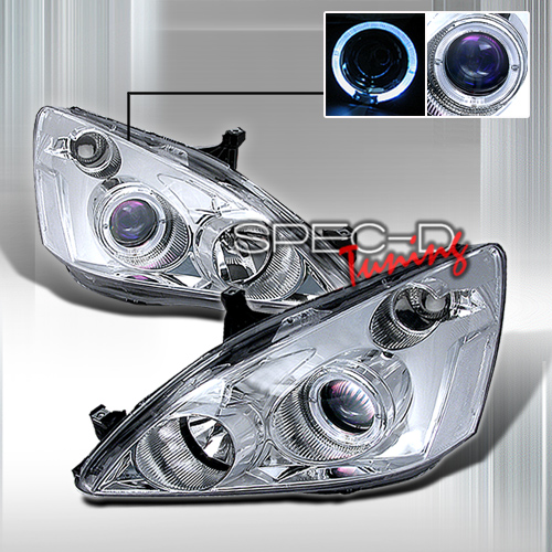HONDA ACCORD 2D COUPE 03-06 PROJECTOR HEADLIGHTS CHROME [KS]