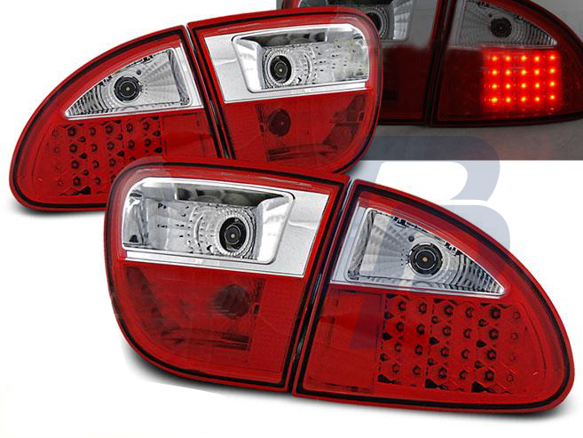 SEAT LEON 04.99-08.04 RED WHITE LED TAILLIGHTS - 3