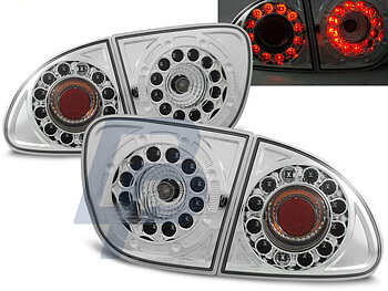 SEAT LEON 04.99-08.04 RED WHITE LED TAILLIGHTS