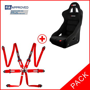 PAKET: FIA RRS CONFORT RACINGSTOL + FIA RRS ONE HANS 6-PUNKTS RD SELE