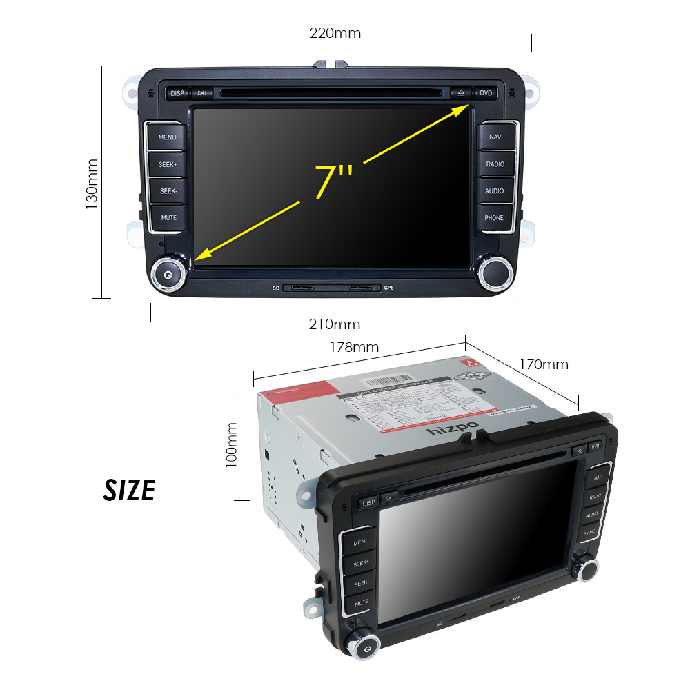 7" VW  MODELLANPASSAD HUVUDENHET ANDROID - 4