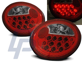 VW NEW BEETLE 10.98-05.05 RED WHITE LED TAILLIGHTS