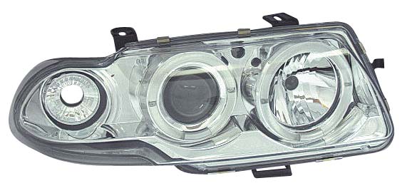 OPEL ASTRA F 9/91-6/94 CHROME 1-PIECE ANGELEYE HEADLIGHTS