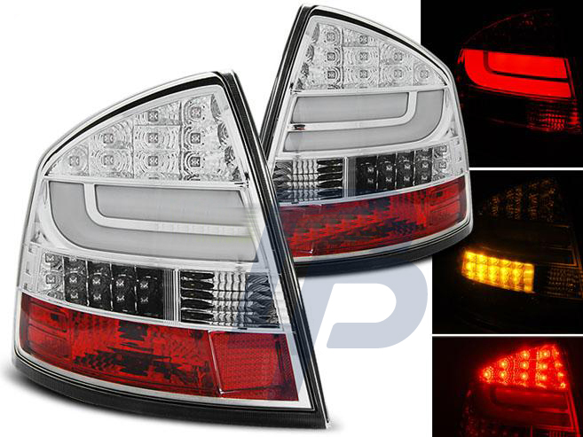 SKODA OCTAVIA II SEDAN 03.04- CHROME LED TAILLIGHTS BAR - 2