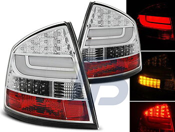 SKODA OCTAVIA II SEDAN 03.04- CHROME LED TAILLIGHTS BAR