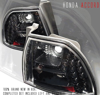 HONDA ACCORD 94-95 2D LED TAILLIGHTS BLACK [DEPO]