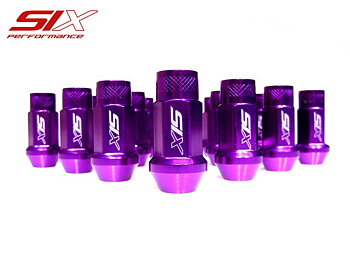 20X SIX LIGHTWEIGHT ALUMINIUM LUG NUTS 50MM 12X1.25 PURPLE