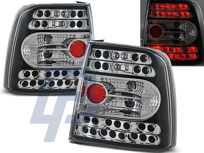 VW PASSAT B5 11.96-08.00 SEDAN BLACK LED TAILLIGHTS - 2