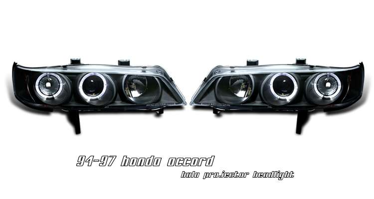 HONDA ACCORD 94-97 2D BLACK G6 1-PIECE PROJECTOR HEADLIGHTS