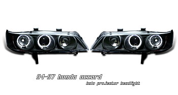 HONDA ACCORD 94-97 2D BLACK G6 1-PIECE PROJECTOR HEADLIGHTS