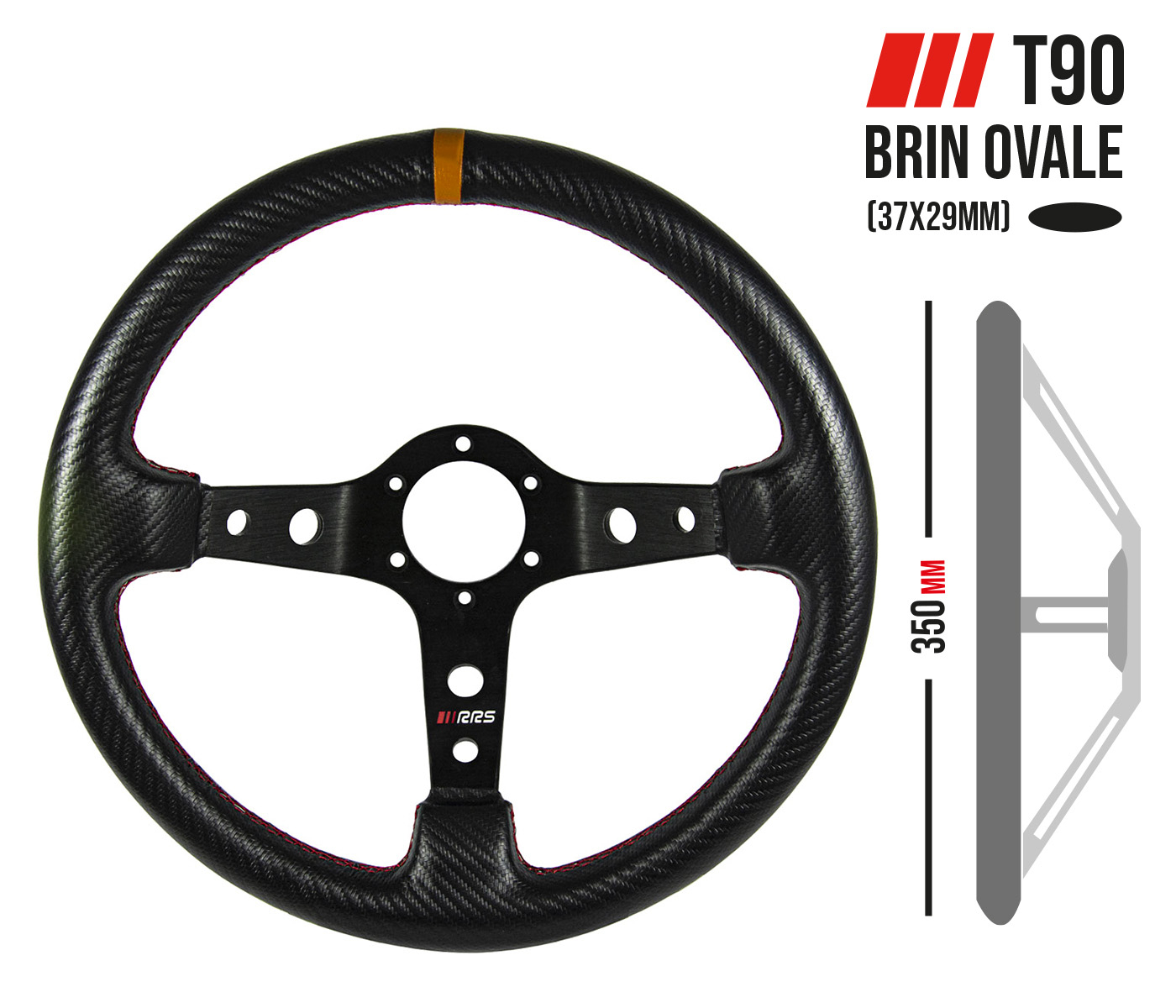 RRS CARBON LOOK RATT  F90 350MM GUL - 2
