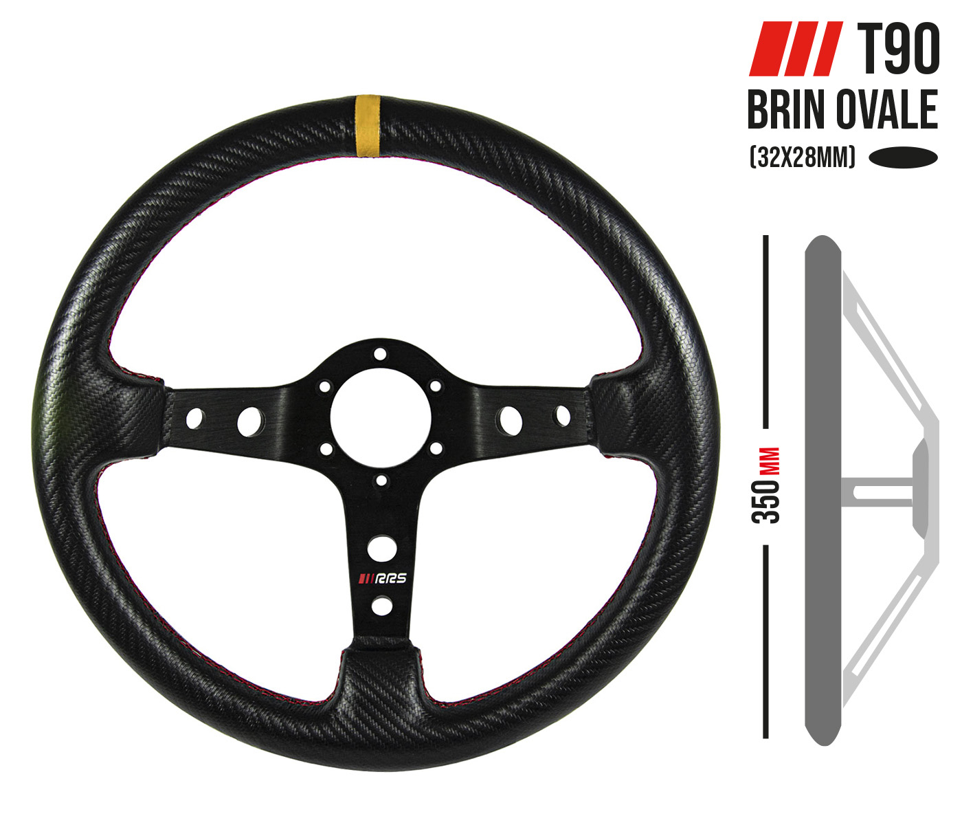 RRS CARBON LOOK RATT  F90 350MM GUL - 3