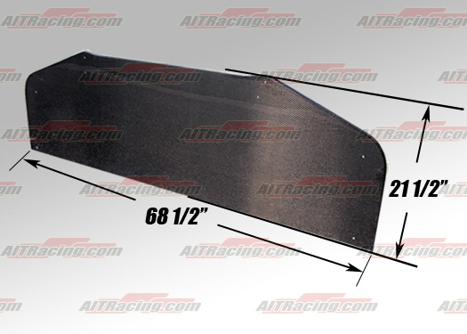 AIT UNIVERSAL FRONT CARBON SPLITTER ROUND CORNERS 174X55CM