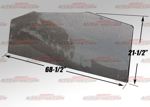 AIT UNIVERSAL FRONT CARBON SPLITTER SQUARE CORNERS 174X55CM