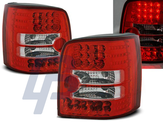 VW PASSAT B5 11.96-08.00 VARIANT RED WHITE LED TAILLIGHTS - 2
