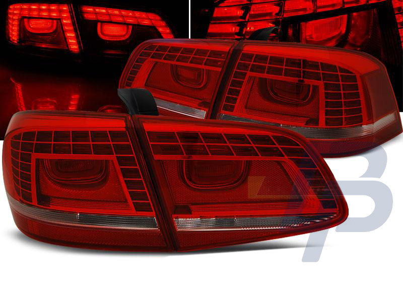VW PASSAT B7 SEDAN 10.10-10.14 RED WHITE LED TAILLIGHTS - 6