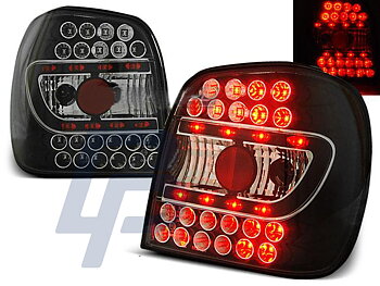 VW POLO 6N 10.94-09.99 BLACK LED TAILLIGHTS