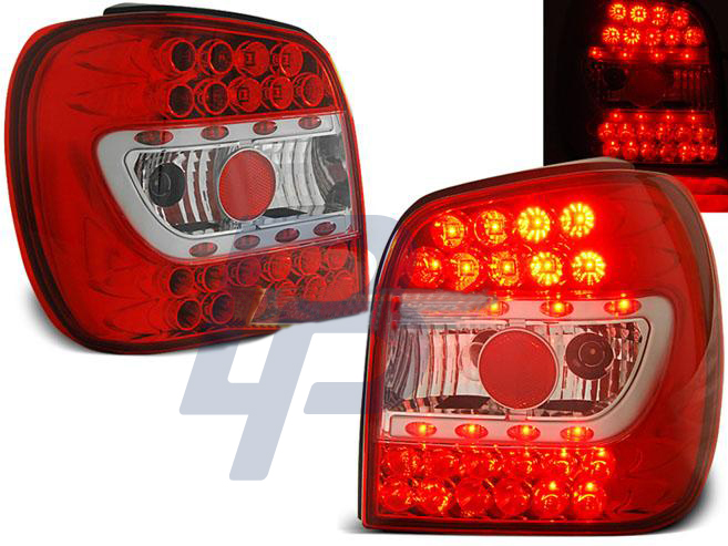 VW POLO 6N 10.94-09.99 RED WHITE LED TAILLIGHTS - 2