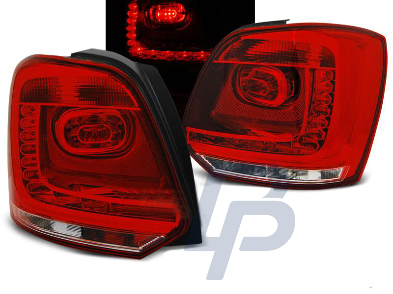 VW POLO 09-13 RED WHITE LED TAILLIGHTS - 3