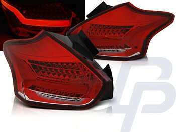 LED TAILLIGHTS FORD FOCUS 3 15-  HATCHBACK RED WHITE SEQ LED