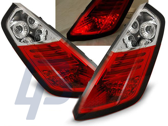 FIAT GRANDE PUNTO 09.05-09 RED WHITE LED TAILLIGHTS - 2