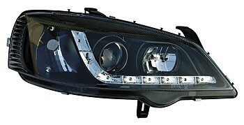 OPEL ASTRA G 98-03 R8 STYLE LED HEADLIGHTS BLACK V1