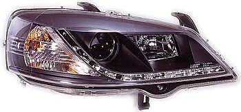 OPEL ASTRA G 98-03 R8 STYLE LED HEADLIGHTS BLACK V2