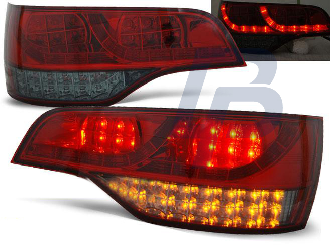 AUDI Q7 06-09 RÖDA RÖKTONADE LED BAKLAMPOR - 2