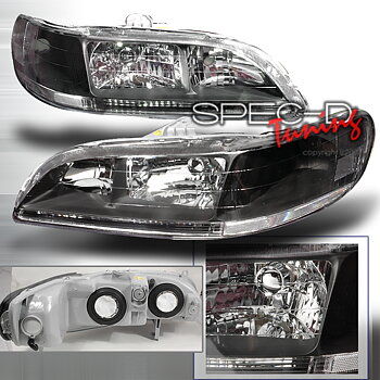 HONDA ACCORD 98-02 2D BLACK CLEAR HEADLIGHTS [KS]