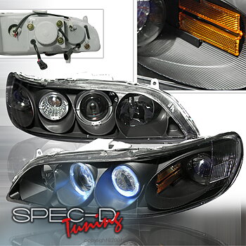 HONDA ACCORD 98-02 2D HEADLIGHTS 1-PIECE BLACK [KS]