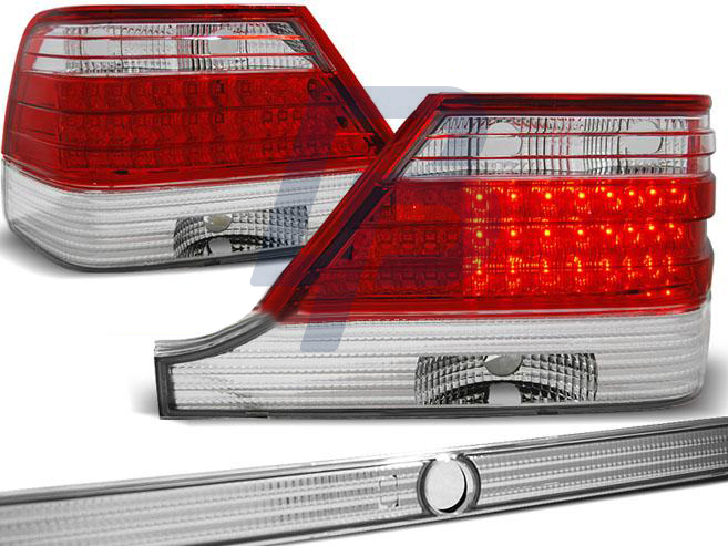 MERCEDES W140 95-10.98 RED WHITE LED TAILLIGHTS - 2