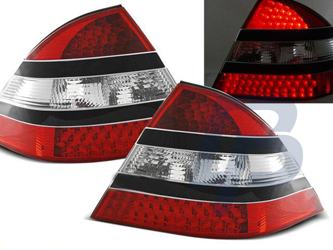 MERCEDES W220 S-CLASS 09.98-05.05 RED BLACK LED TAILLIGHTS - 2