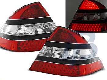 MERCEDES W220 S-CLASS 09.98-05.05 RED BLACK LED TAILLIGHTS