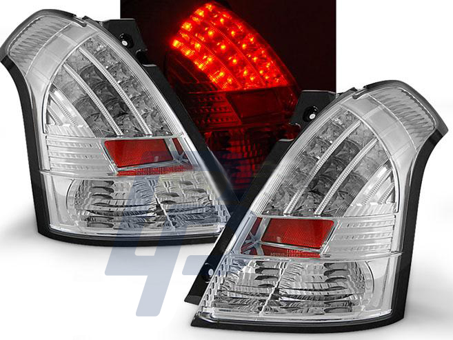 SUZUKI SWIFT 05.05-10 CHROME LED TAILLIGHTS - 3
