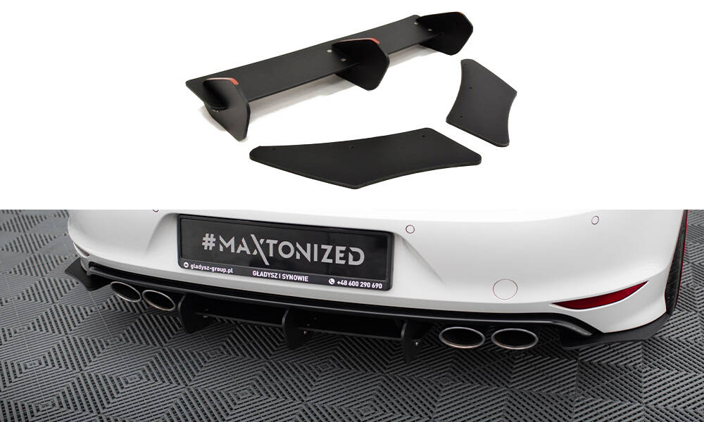 Rear Diffuser & Rear Side Splitters VW Golf R Mk7 Hatchback