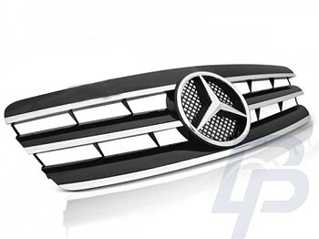 GRILLS MERCEDES W203 00-07 CL STYLE BLACK CHROME