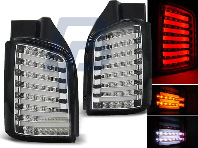 VW T5 04.03-09 / 10-15 CHROME BLACK LED TAILLIGHTS - 2