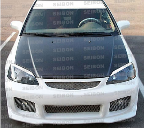 HONDA CIVIC 01-03 2D SEIBON OEM CARBON HOOD - 2