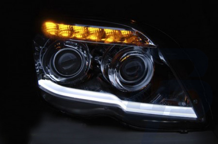 HEADLIGHTS MERCEDES GLK X204 06.08-08.12 TUBE LIGHT BLACK - 5
