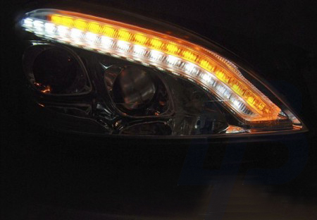 HEADLIGHTS MERCEDES W221 05-09 DAYLIGHT HID BLACK - 3