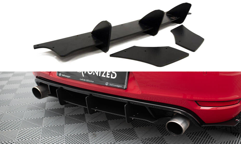 Rear Diffuser & Rear Side Splitters VW Golf Mk6 GTI / 35TH