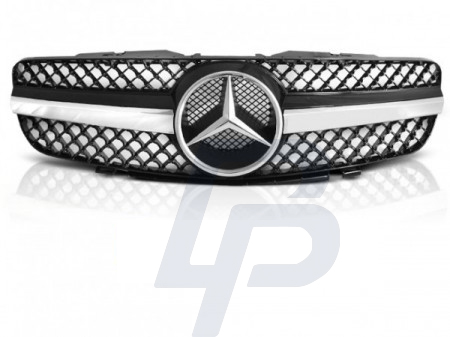 GRILLS MERCEDES SL R230 01-06 CL63 STYLE BLACK CHROME - 2