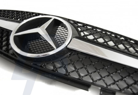 GRILLS MERCEDES SL R230 01-06 CL63 STYLE BLACK CHROME - 3