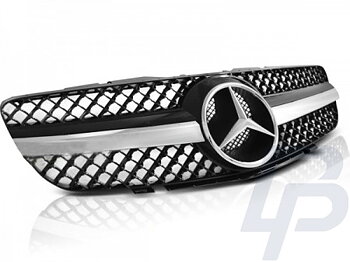 GRILLS MERCEDES SL R230 01-06 CL63 STYLE BLACK CHROME