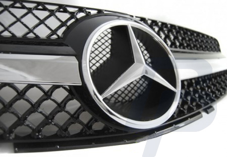 GRILLS MERCEDES SL R230 01-06 CL63 STYLE BLACK CHROME - 4